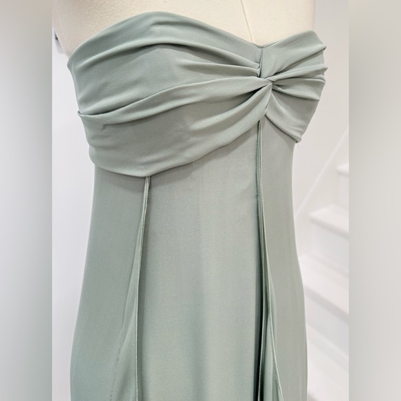 Ralph Lauren Collection Rhiannon Ruffle Silk Gown Light Green Maxi Dress - Picture 8 of 14